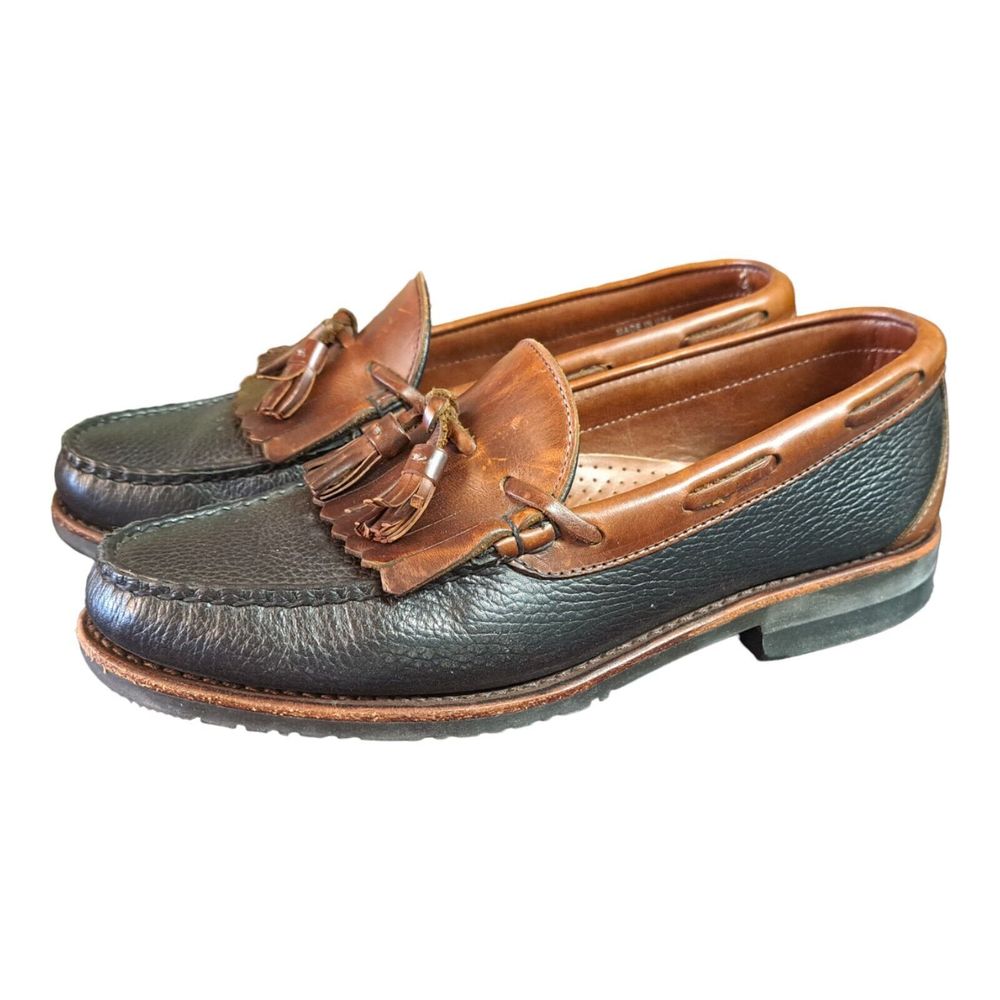 Allen Edmonds Nashua Leather Black Brown Kiltie Tassel Loafer Size 9 D W/Box